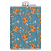 Individuelle Name Außengetriebemuster Vinyl Flachmann (Rückseite)