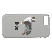 Individuelle Name Aussie Dog iPhone Case (Rückseite (Horizontal))