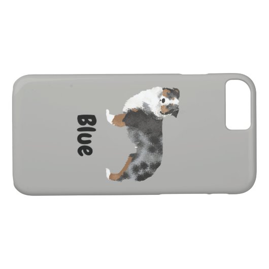 Individuelle Name Aussie Dog iPhone Case (Rückseite (Horizontal))
