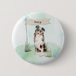 Individuelle Name Australian Shepherd Pet Dog Button