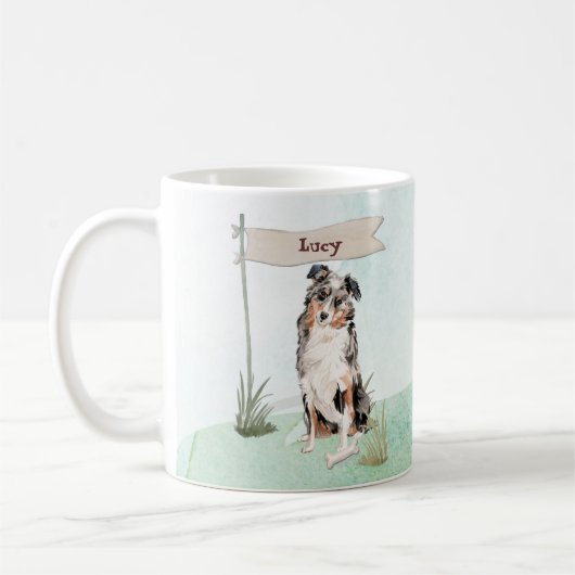 Individuelle Name Australian Shepherd Pet Dog Kaffeetasse (Links)