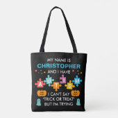 Individuelle Name Autisan Halloween Candy Tote Bag Tasche (Rückseite)