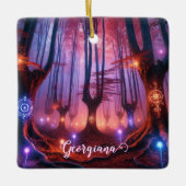 Individuelle Name Autumnal verzauberter Whimsigoth Keramikornament (Vorderseite)