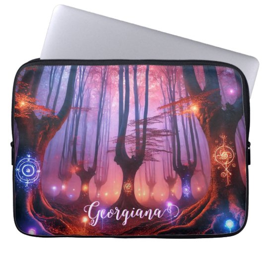 Individuelle Name Autumnal verzauberter Whimsigoth Laptopschutzhülle (Vorderseite)