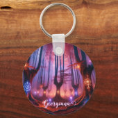 Individuelle Name Autumnal verzauberter Whimsigoth Schlüsselanhänger (Rückseite)