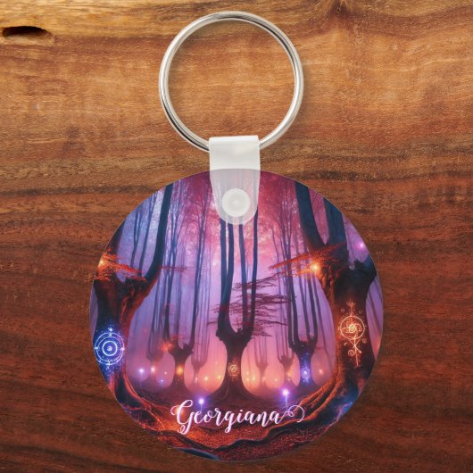 Individuelle Name Autumnal verzauberter Whimsigoth Schlüsselanhänger (Vorderseite)