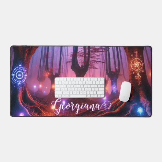 Individuelle Name Autumnal verzauberter Whimsigoth Schreibtischunterlage (Tastatur & Maus)
