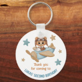 Individuelle Name Aviator Party Bear Birthday Viel Schlüsselanhänger (Vorderseite)