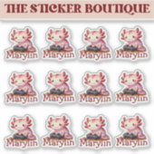 Individuelle Name Axolotl Gaming Sticker Pack (Vorderseite)