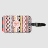 Individuelle Name Aztec Elegance Warmes, rotes eth Gepäckanhänger (Vorderseite (Horizontal))