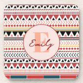 Individuelle Name Aztec Elegance Warmes, rotes eth Getränkeuntersetzer (Vorderseite)