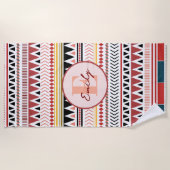 Individuelle Name Aztec Elegance Warmes, rotes eth Strandtuch (Vorderseite)