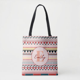 Individuelle Name Aztec Elegance Warmes, rotes eth Tasche