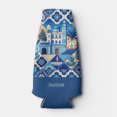 Individuelle Name Azulejo Tiles Pattern Flaschenkühler (Vorderseite)