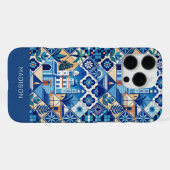 Individuelle Name Azulejo Tiles Pattern iPhone Hülle (Rückseite (Horizontal))