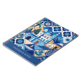 Individuelle Name Azulejo Tiles Pattern Notizblock (Linke Seite)