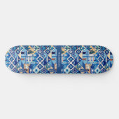 Individuelle Name Azulejo Tiles Pattern Skateboard (Horizontal)