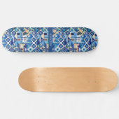 Individuelle Name Azulejo Tiles Pattern Skateboard (Horizontal)