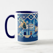 Individuelle Name Azulejo Tiles Pattern Tasse (Links)