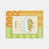 Individuelle Name Baby Bear Teddy Fleecedecke (Vorderseite (Horizontal))