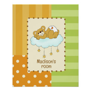 Individuelle Name Baby Bear Teddy Poster