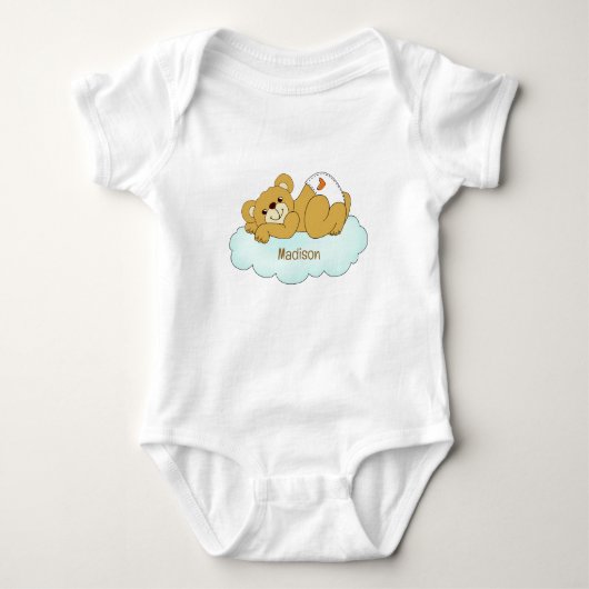Individuelle Name Baby Bear Teddy Strampler (Vorderseite)
