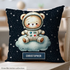 Individuelle Name Baby Boy Pillow Astronaut Teddy  Kissen