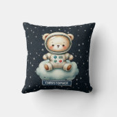 Individuelle Name Baby Boy Pillow Astronaut Teddy  Kissen (Rückseite)