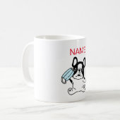 INDIVIDUELLE NAME BABY BULLDOG MIT MASK-Tasse Kaffeetasse (Vorderseite Links)
