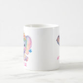 Individuelle Name Baby Elephant Floral Tasse für N (Mittel)