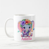 Individuelle Name Baby Elephant Floral Tasse für N (Links)