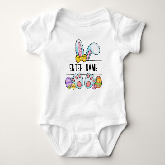 Individuelle Name Baby Girl Bunny Monogram Baby Strampler (Vorderseite)