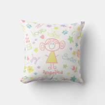 Individuelle Name Baby Girl Throw Kissen Pastell