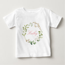 Individuelle Name Baby Girl Watercolor Blumenstrau T-shirt