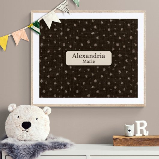 Individuelle Name Baby Moody Country Braun Kinderz Poster