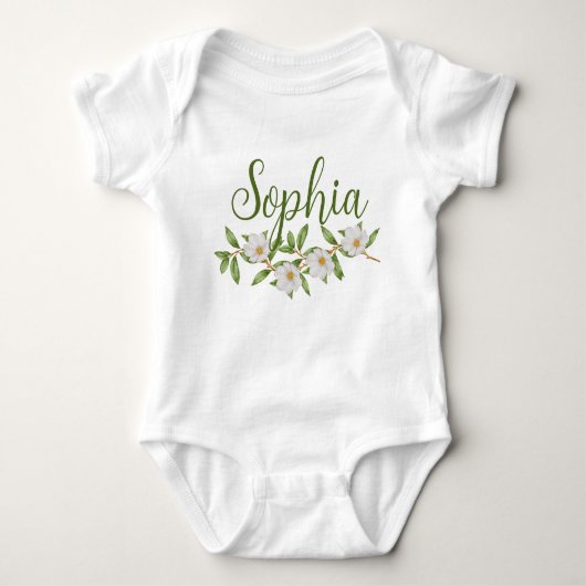 Individuelle Name Baby Reveal Girl Nature Flowal S Baby Strampler (Vorderseite)