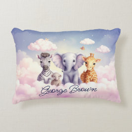 Individuelle Name Baby Zebra mit all seinen Freund Dekokissen