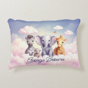 Individuelle Name Baby Zebra mit all seinen Freund Dekokissen