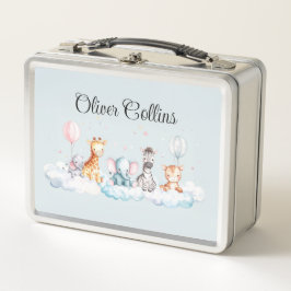 Individuelle Name Baby Zebra mit all seinen Freund Metall Brotdose