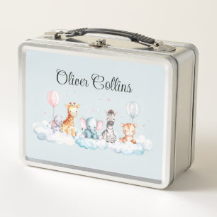 Individuelle Name Baby Zebra mit all seinen Freund Metall Brotdose