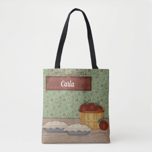 Individuelle Name Backen Apfelkuchen Land Tasche (Vorderseite)