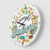 Individuelle Name Bäckerei Konditorei Koch Bake Sh Große Wanduhr (Winkel)