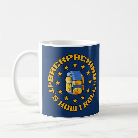 Individuelle Name-BACKPACKING-Tasse Kaffeetasse (Links)