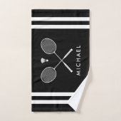Individuelle Name Badminton Black Stripes Handtuch (Handtuch)