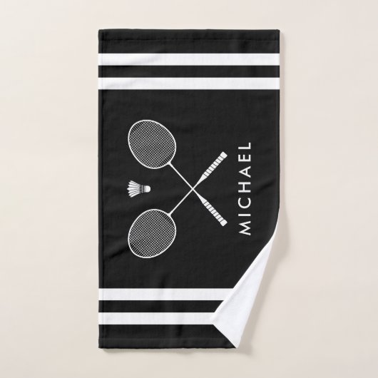 Individuelle Name Badminton Black Stripes Handtuch (Handtuch)