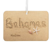 Individuelle Name Bahamas Beach Autolufterfrischer (Rückseite)