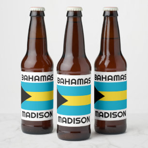 Individuelle Name Bahamas Flag Bierflaschenetikett