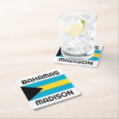 Individuelle Name Bahamas Flag Rechteckiger Pappuntersetzer (Vor Ort)