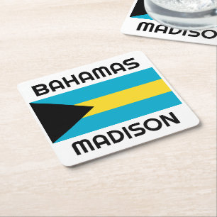 Individuelle Name Bahamas Flag Rechteckiger Pappuntersetzer