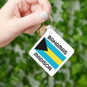 Individuelle Name Bahamas Flag Schlüsselanhänger